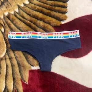 Navy Blue PINK Logo Hipster Panties